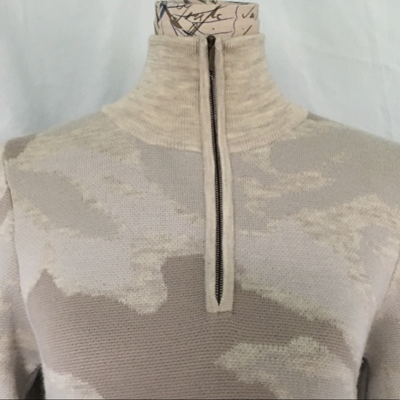 Nau Merino Wool 1/4 Zip Sweater Abstract Camo - Picture 1 of 8